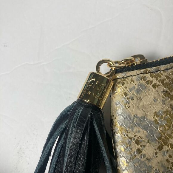 Gigi New York Tan Python-Embossed Clutch Bag - Picture 7 of 7